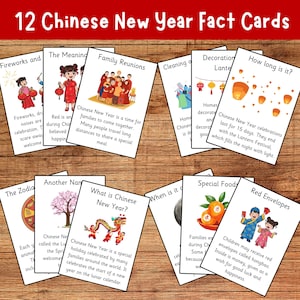 Chinese New Year Fact Cards Printable | Preschool, Pre-K & Kindergarten | Lunar New Year PDF, Preschool Curriculum