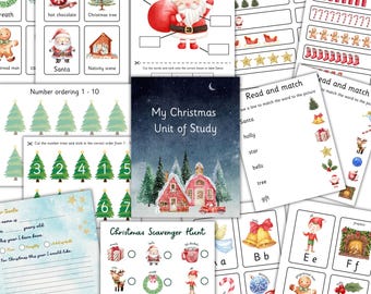 Christmas Preschool Curriculum, Christmas Unit of Study, Christmas Learning Bundle, Christmas Busy Book, Christmas Literacy, Christmas Math