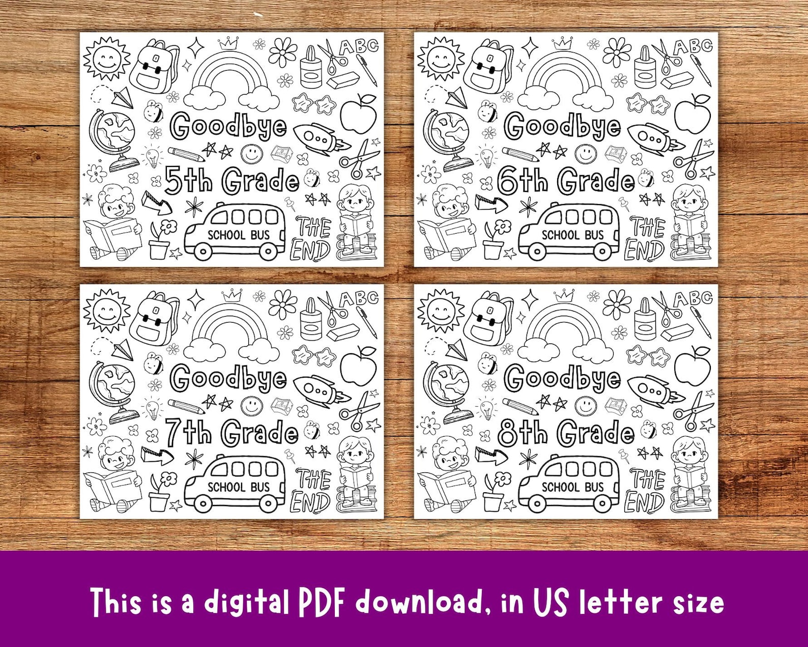 Last Day of School Coloring Page, End of the School Year Coloring Page ...