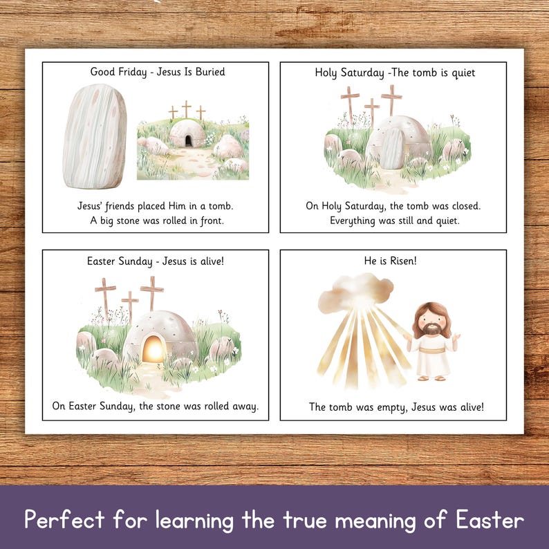 Easter Story Sequencing Cards for Kids | Christian Easter Printable ...