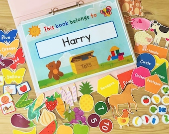 Toddler Busy Book 40 Pages, Editable Cover, Printable Download, Busy Binder, Toddler Learning Binder, PreSchool Curriculum, Home School