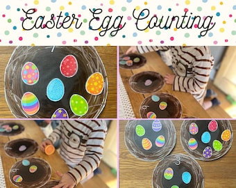 Easter Egg Counting Activity, Easter Math Activity, Egg Counting Maths, Pre-k Kindergarten Math Game, EYFS Maths Printable, 1-10 number game