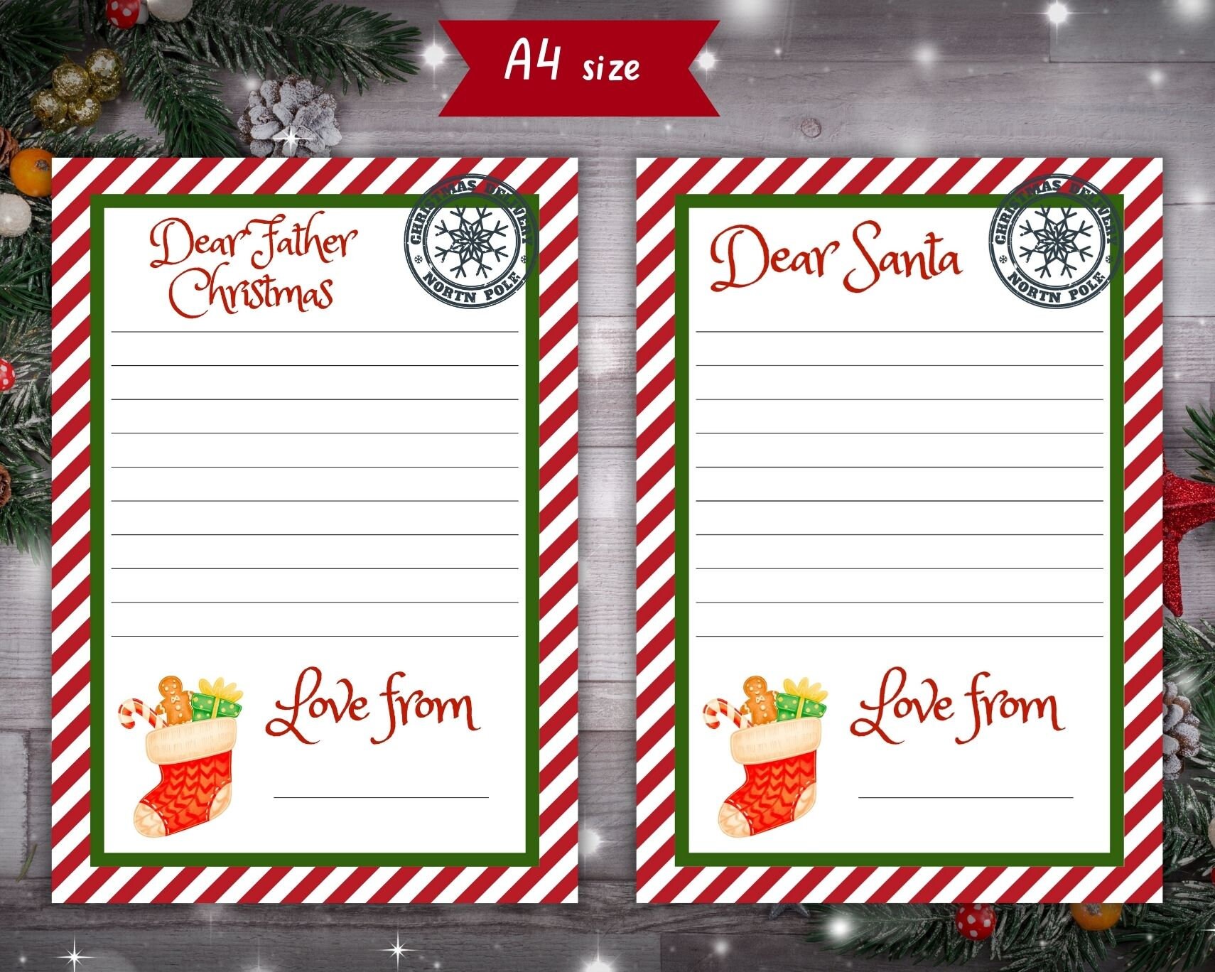 Christmas Elf Letters Hello, Hello I'm Back and Goodbye Dear Santa Dear