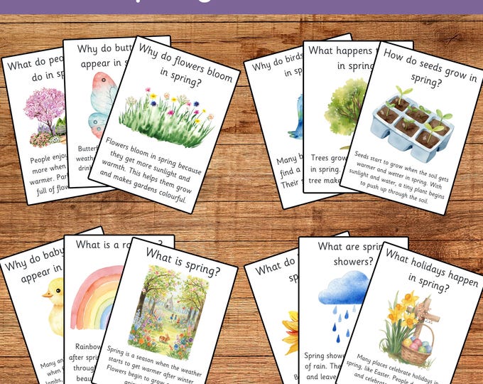 Spring Keywords Spring Fact Cards for Kids | Preschool Spring Printable | Spring ...