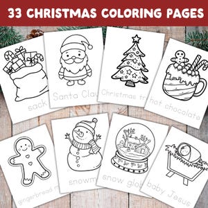 Christmas Coloring for Toddlers & Preschoolers, 33 Simple Pages with Tracing Words, Fun Holiday Images for Young Kids