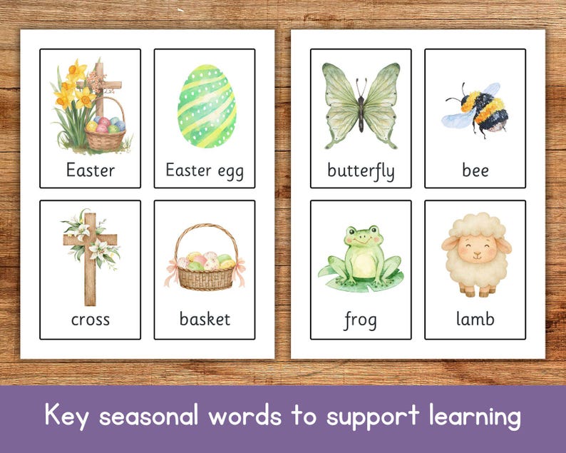 Spring Keywords Spring Flash Cards, Easter Flashcards, Educational Printable, Toddler ...