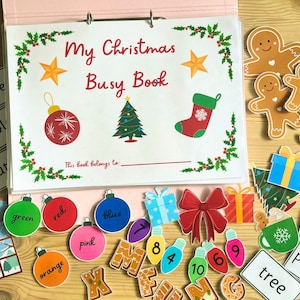 Christmas Busy Book Printable Download, Christmas Busy Binder, Toddler Learning Binder, Christmas Kids Activity Booklet, Winter Busy Book