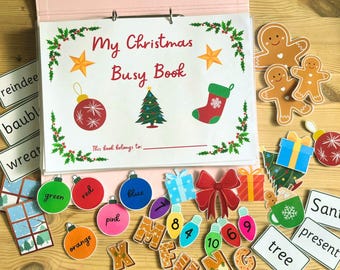 Christmas Busy Book Printable Download, Christmas Busy Binder, Toddler Learning Binder, Christmas Kids Activity Booklet, Winter Busy Book