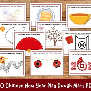 Chinese New Year 2026 playdough mats, Lunar New Year playdough activity, kids and toddler printable, instant download, kids pretend play