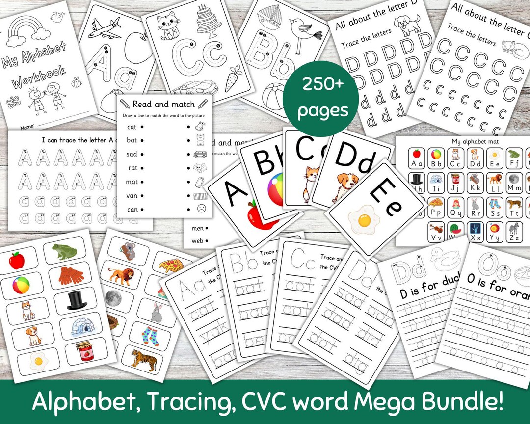 Pre K Worksheets Bundle, Kids Educational Activity, Kindergarten ...