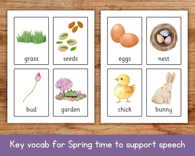 Spring Keywords Spring Flash Cards, Easter Flashcards, Educational Printable, Toddler ...