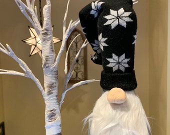 Bowling Pin Gnome-Gnome Bowling Pin-Silver Gnome-Bowling Pin Gift-Gnome Gift-Painted Gnome-Painted Bowling Pin-Bowling Pin Art