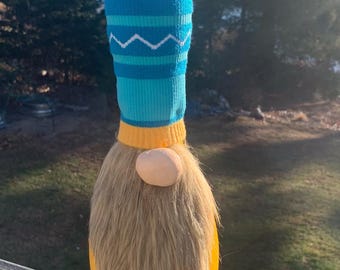 Bowling Pin Gnome-Yellow Gnome Bowling Pin-Gnome-Bowling Pin Gift-Gnome Gift-Painted Gnome-Painted Bowling Pin-Bowling Pin Art