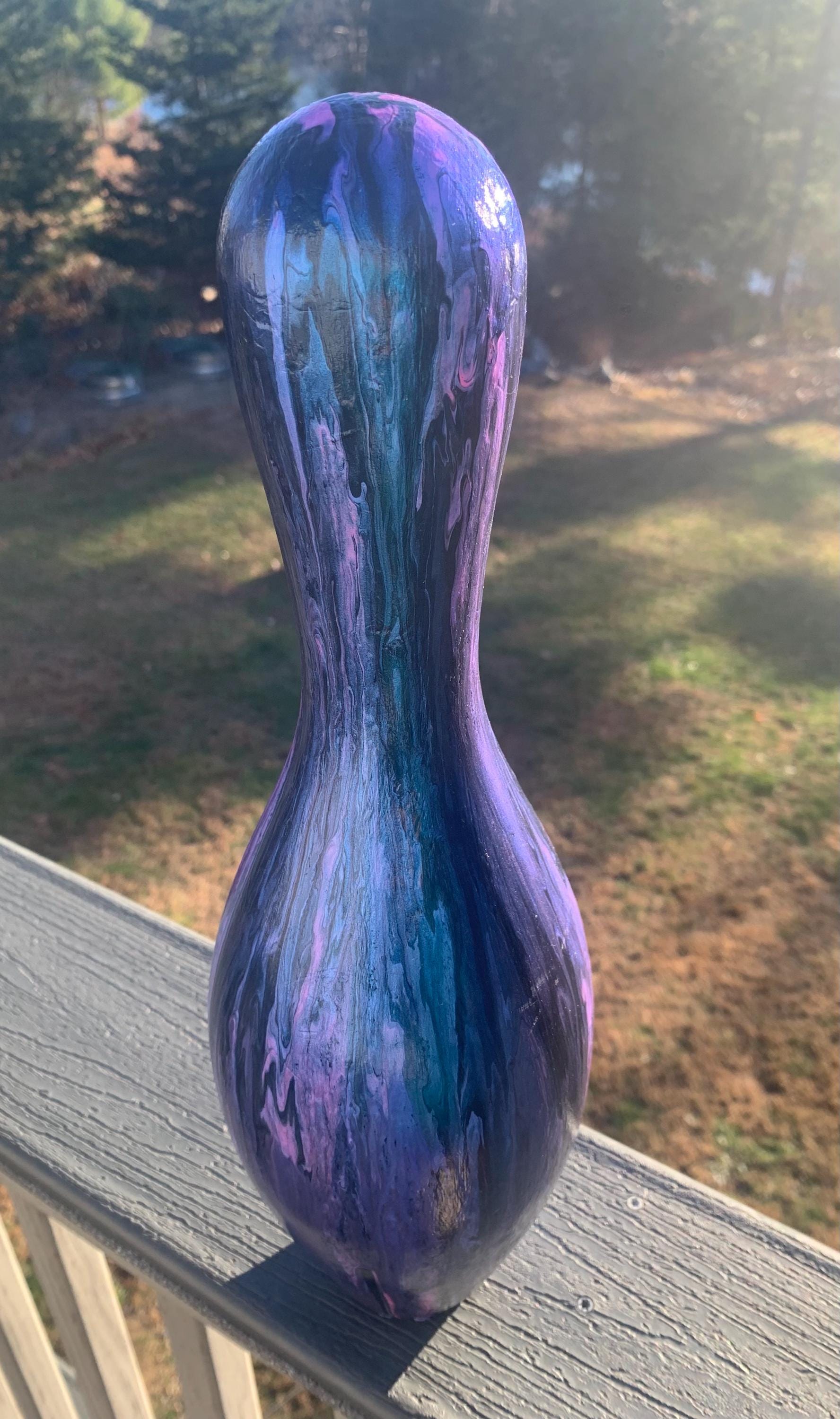 Bowling Pin-Painted Bowling Pin-Purple Bowling-Pin-Bowling Party-Bowling Gift, bowling Pin Art- Bowling League-Bowling Birthday Party