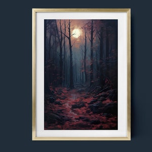 Dark Forest Art Print No.5, Spooky Grunge Wall Decor, Forestcore