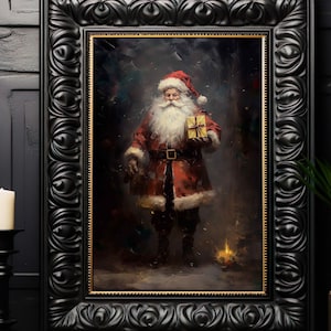 Christmas Santa Claus No.1 Art Print, Dark Academia Wall Decor
