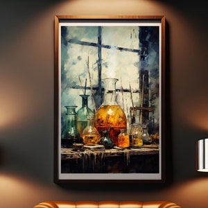 Vintage Laboratory No.1 Art Print, Dark Academia Wall Decor
