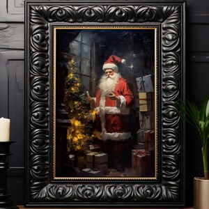 Christmas Santa Claus No.2 Art Print, Dark Academia Wall Decor