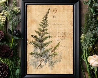 Fern Art Print No.1, Oil Painting Style, Cottagecore, Wall Decor