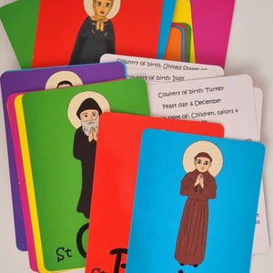 A-Z Catholic Saint-flashkaarten voor kinderen