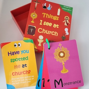 Cartes mnémotechniques de messe catholique pour enfants - Ce que je vois à l'église