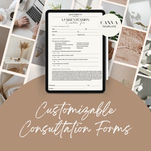 Custom Editable Canva Lash Extension Consultation Form, Lash Tech Intake Form, Simple Consent Form