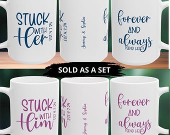 Personalized wedding gift Funny Mr and Mrs mug wedding present for husband and wife Newlyweds gifts wedding couples anniversary His and Her