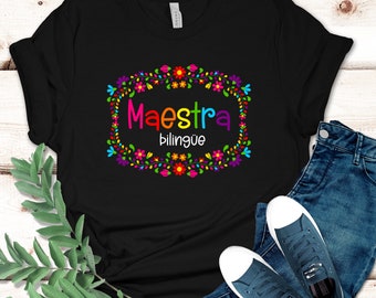 Chemise personnalisée de professeur d'espagnol, Tshirt personnalisé pour professeur d'espagnol, Chemise de professeur, Rentrée des classes, Maestra de Español, Professeur ELL, Maestra
