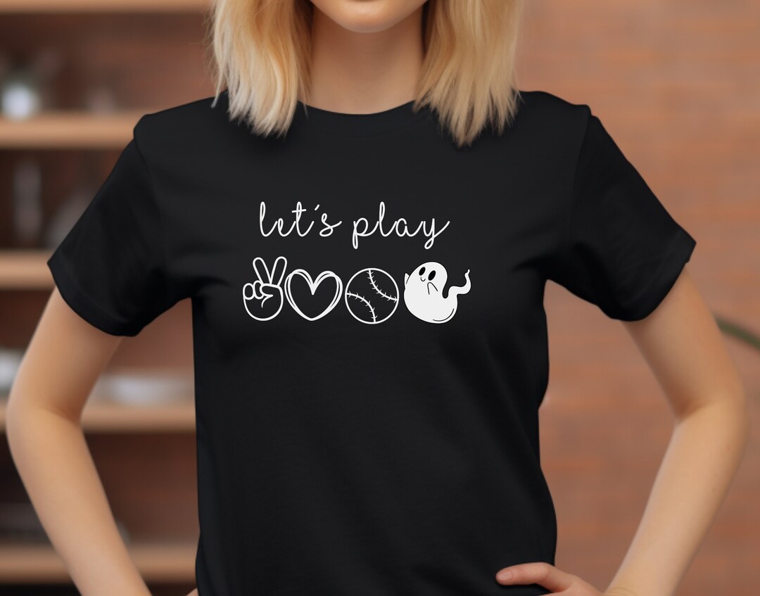 Baseball Ghost Halloween Shirt, Peace Love Baseball Ghost, Funny Ghost