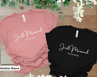 Camisas personalizadas de recién casados, Camisa de esposa y marido, Camisas de boda, Camiseta de luna de miel, Camisa de boda, Parejas a juego, Esposa, Marido, Regalo de recién casados