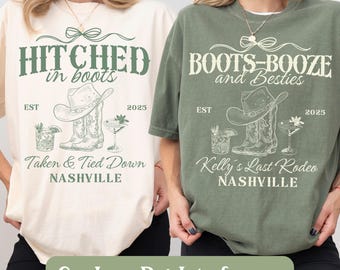 Custom Western Junggesellinnenabschied T-Shirt Bach Social Club Group Shirts für Braut und Brautjungfern Coquette Cowgirl Brautparty Last Rodeo