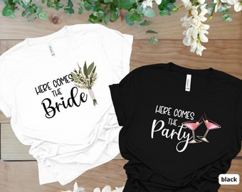 Chemises EVJF, chemises mariée assorties, t-shirts soirée nuptiale, chemises équipe de la mariée, chemises équipe de la mariée, chemises douche nuptiale, EVJF