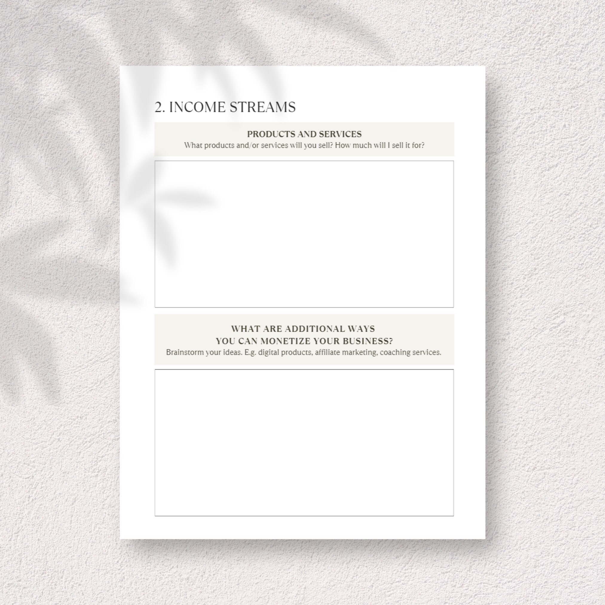 Digital Business Plan Template