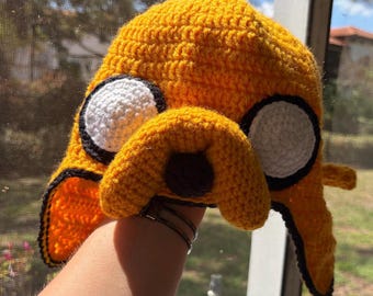 Crochet Jake the Dog inspired Hat Beanie w/ Ear Flaps