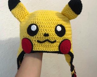 Pikachu Inspired Crochet Earflap Hat/Beanie