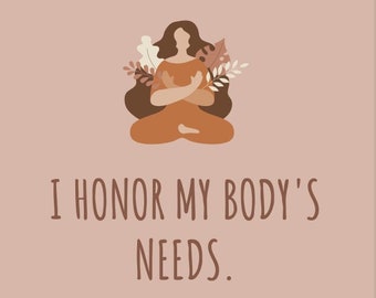 Self Care Affirmation Cards | Editable Canva Template | Self Love Quotes | Calming Corner | Wellness Deck