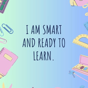 Kids Back To School Affirmation Cards