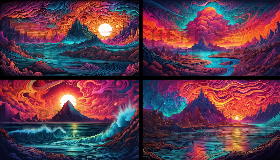 Pin5 Wave Backdrops 20 Psychedelic Wave Backdrops - Etsy