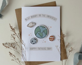Best Daddy in the Universe / Fathers Dad Card / Card for Daddy / Best Dad in the World / Father’s Day gift idea