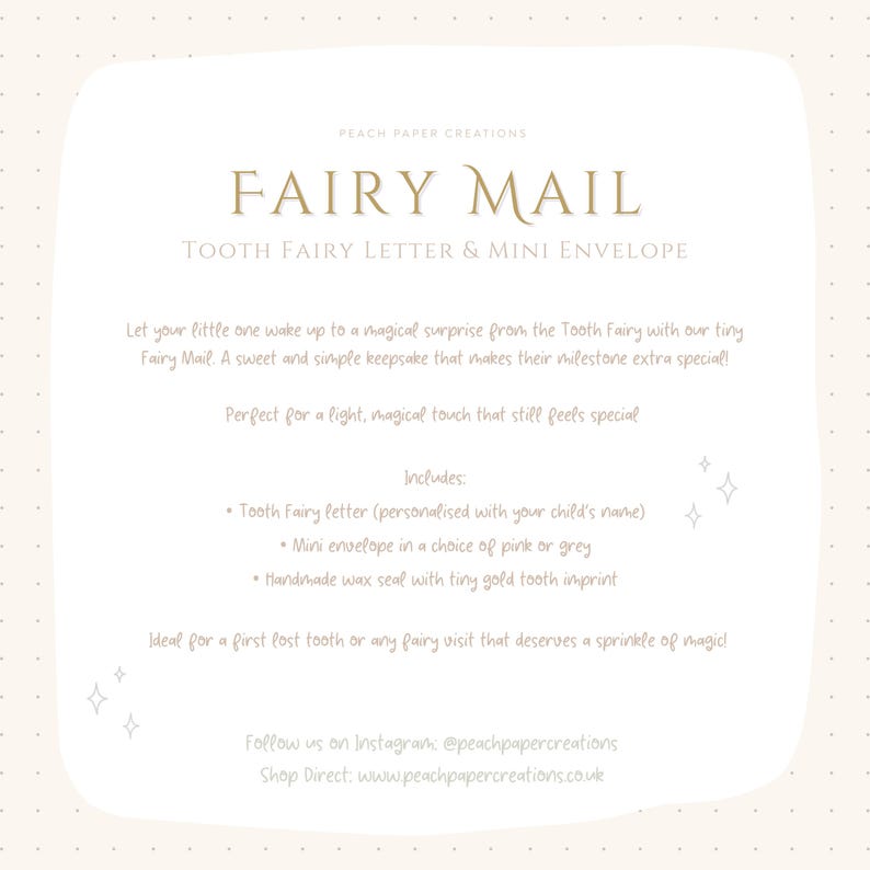 Tooth Fairy Letter with Mini Envelope & Wax Seal - Personalised Fairy Mail for Child - Lost Tooth Gift Keepsake - Magical Tooth Fairy Note Bild 3