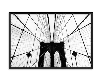 Brooklyn Bridge, Black and White Photography, Bridge Wall Art Modern Decor