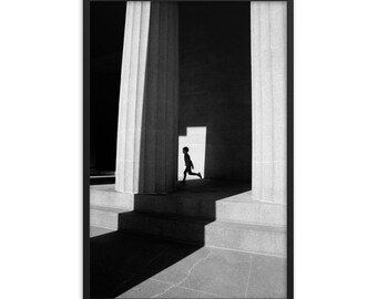 Quick Child Black and White Street Photography Wall Art Modern Decor