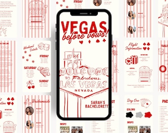 Vegas Bachelorette Itinerary Template, Editable Mobile Weekend Schedule, Digital Las Vegas Trip Planner, Canva Bachelorette Itinerary
