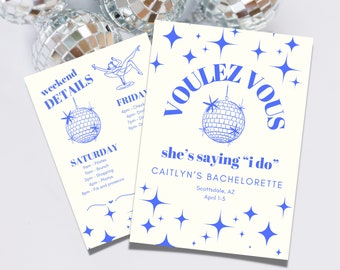Mamma Mia Bachelorette Party, Bachelorette Itinerary Template, Travel Itinerary, Canva Pro, Disco Bachelorette, Dancing Queen