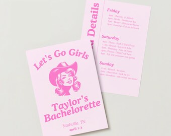 Nashville Bachelorette Itinerary Template, Nashville Bachelorette, Disco Cowgirl, Canva Pro, Travel Itinerary, Disco Bachelorette