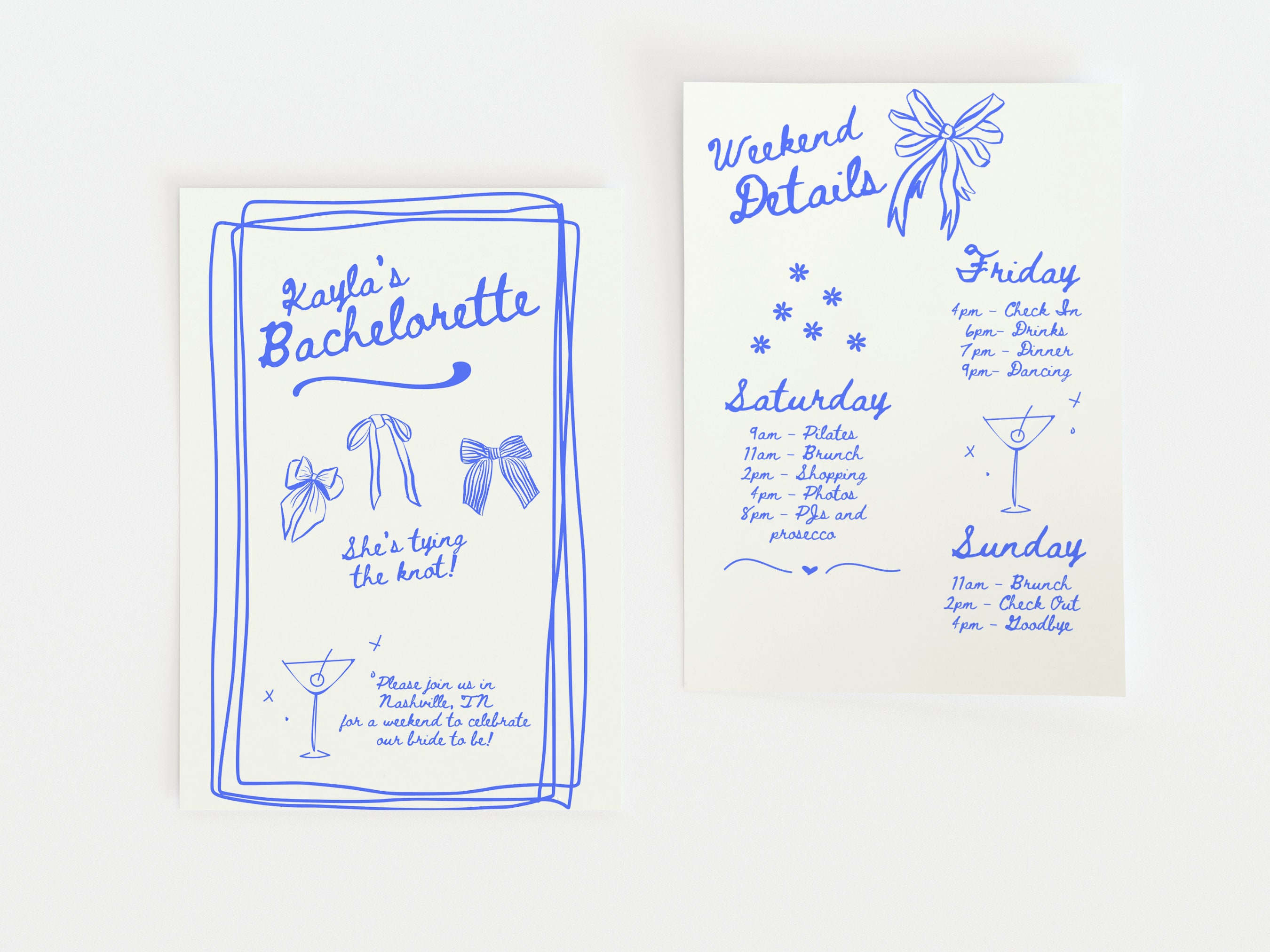Bachelorette Itinerary Template, Charleston Bachelorette Trip ...