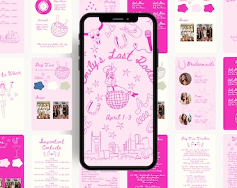 Mobile Last Rodeo Bachelorette Itinerary Template Nashville Disco Cowgirl Trip Planner Editable Phone Weekend Schedule Canva Digital Guide