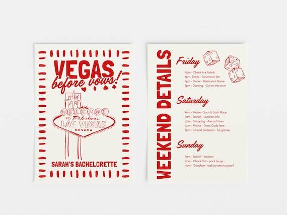 Vegas Bachelorette Itinerary Template Editable Canva Weekend Schedule Viva Las Vegas Party Plan Printable Girls Trip Itinerary