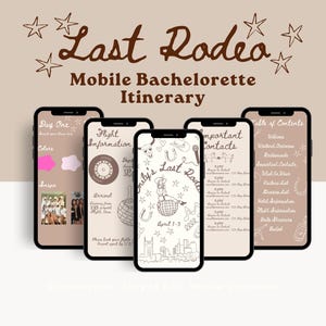 Mobile Last Rodeo Bachelorette Itinerary Template Nashville Disco Cowgirl Trip Planner Editable Phone Weekend Schedule Canva Digital Guide