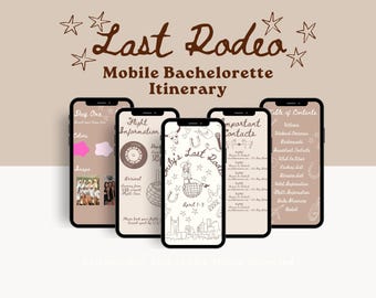 Mobile Last Rodeo Bachelorette Itinerary Template Nashville Disco Cowgirl Trip Planner Editable Phone Weekend Schedule Canva Digital Guide